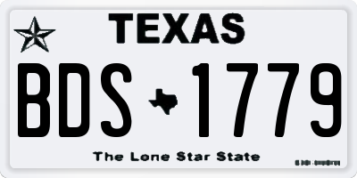TX license plate BDS1779