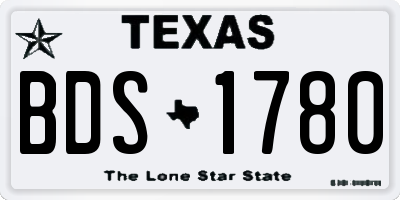TX license plate BDS1780