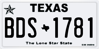 TX license plate BDS1781