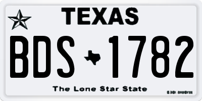 TX license plate BDS1782