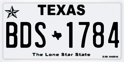 TX license plate BDS1784