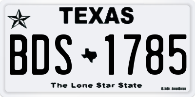 TX license plate BDS1785