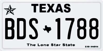 TX license plate BDS1788