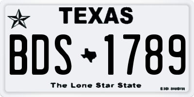 TX license plate BDS1789