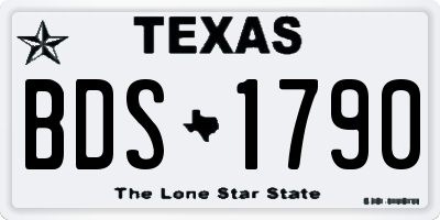 TX license plate BDS1790