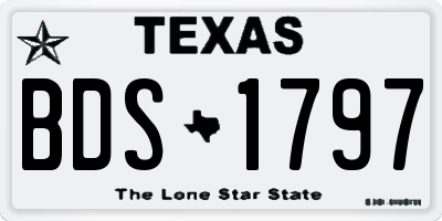 TX license plate BDS1797