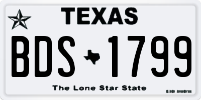 TX license plate BDS1799