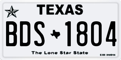 TX license plate BDS1804