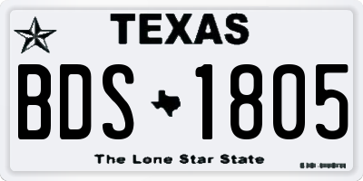 TX license plate BDS1805
