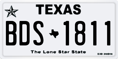 TX license plate BDS1811