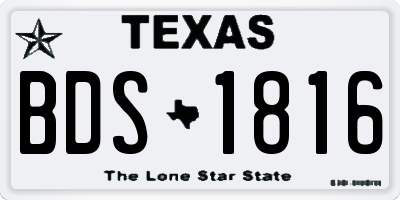 TX license plate BDS1816