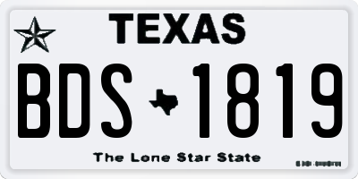 TX license plate BDS1819