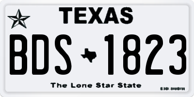 TX license plate BDS1823
