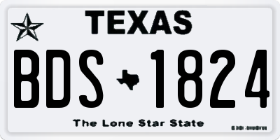 TX license plate BDS1824