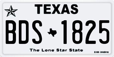 TX license plate BDS1825
