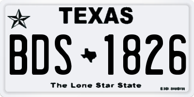 TX license plate BDS1826