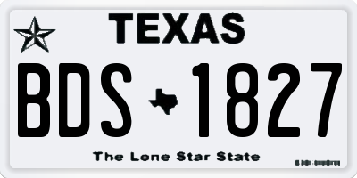 TX license plate BDS1827