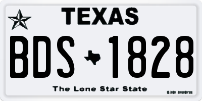TX license plate BDS1828