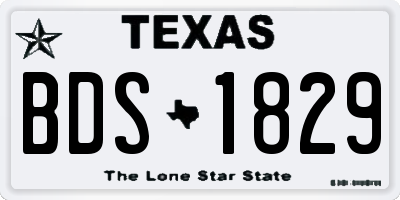 TX license plate BDS1829