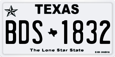 TX license plate BDS1832
