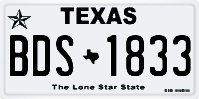TX license plate BDS1833