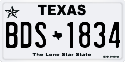 TX license plate BDS1834