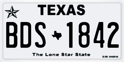 TX license plate BDS1842