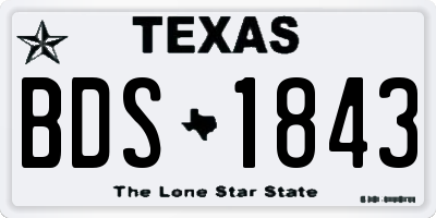 TX license plate BDS1843