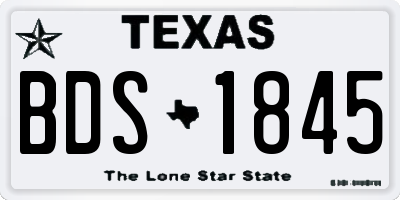 TX license plate BDS1845
