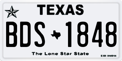 TX license plate BDS1848