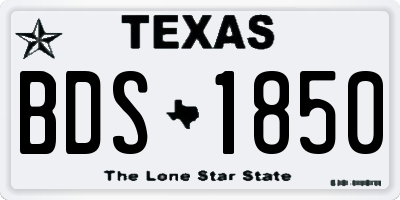 TX license plate BDS1850