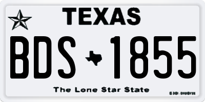 TX license plate BDS1855