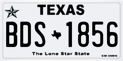 TX license plate BDS1856
