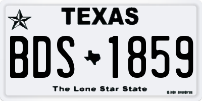 TX license plate BDS1859