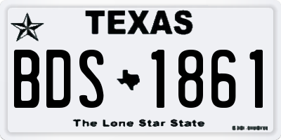 TX license plate BDS1861
