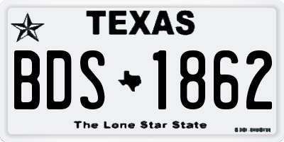 TX license plate BDS1862