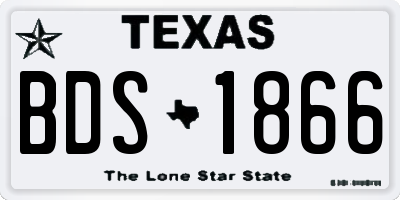 TX license plate BDS1866
