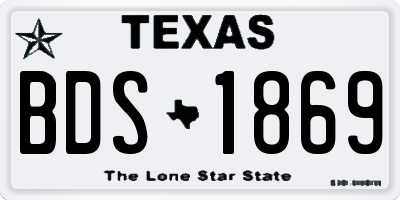 TX license plate BDS1869