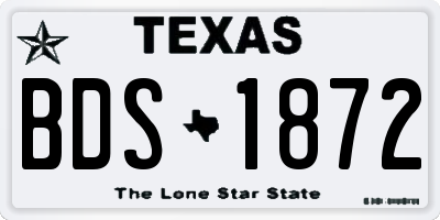 TX license plate BDS1872