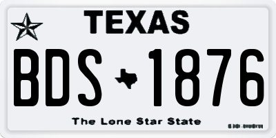 TX license plate BDS1876