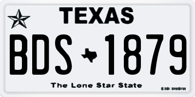 TX license plate BDS1879