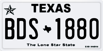 TX license plate BDS1880