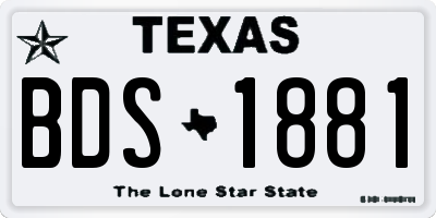 TX license plate BDS1881
