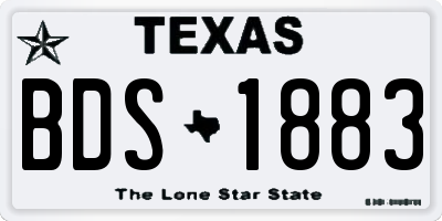 TX license plate BDS1883