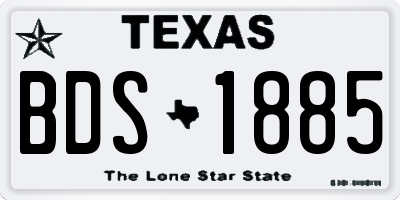 TX license plate BDS1885