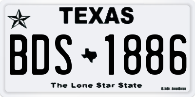 TX license plate BDS1886