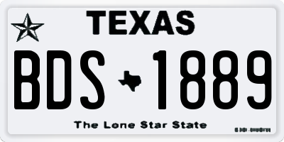 TX license plate BDS1889