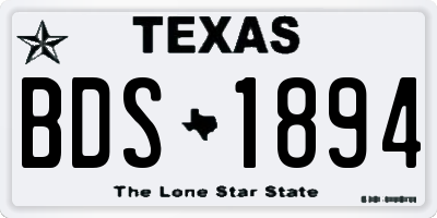 TX license plate BDS1894