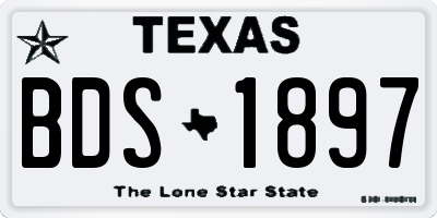 TX license plate BDS1897