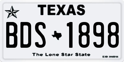 TX license plate BDS1898